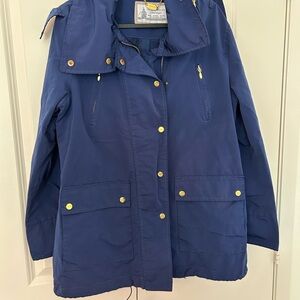 London Fog Navy Utility Jacket with Hood